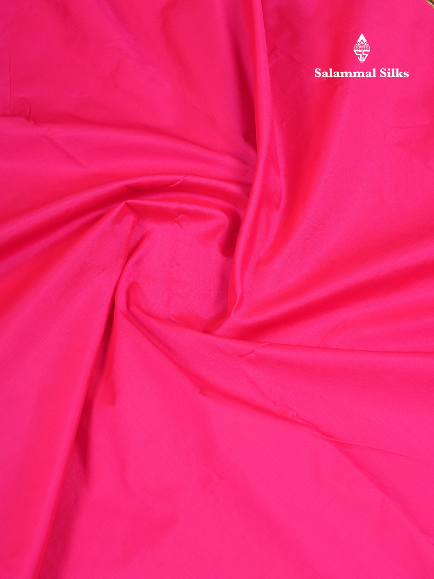 9 Yards Semi Silk Saree Peacock Green With Contrast Pink Traditional Border