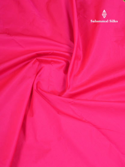 9 Yards Semi Silk Saree Peacock Green With Contrast Pink Traditional Border