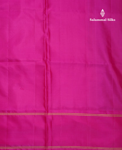 Beautiful Purple Pure Kanjivaram Soft Silk Saree With Contrast Fancy Pink Border