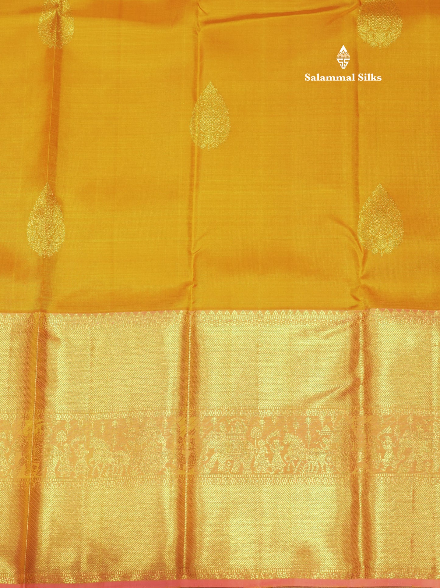 Mustard Yellow Colour Pure Kanjivaram Silk Saree with Pallakku Border