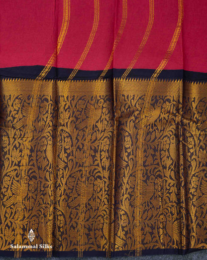 Beautiful Dark Brown Plain Sungudi Cotton Saree With Contrast Light Chocolate Long Border