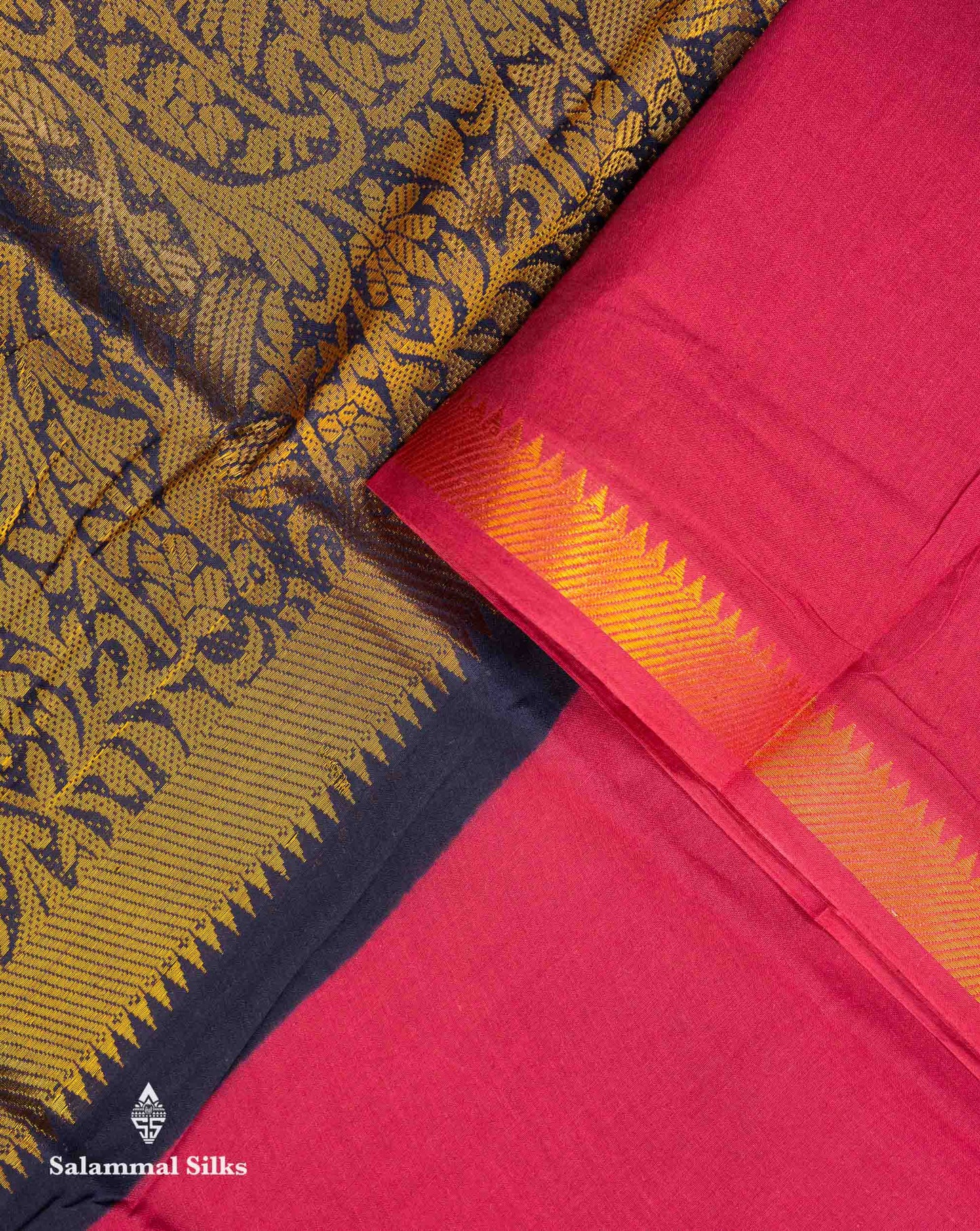 Beautiful Dark Brown Plain Sungudi Cotton Saree With Contrast Light Chocolate Long Border