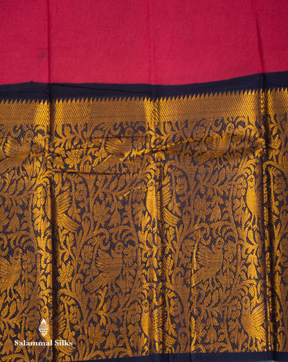 Beautiful Dark Brown Plain Sungudi Cotton Saree With Contrast Light Chocolate Long Border