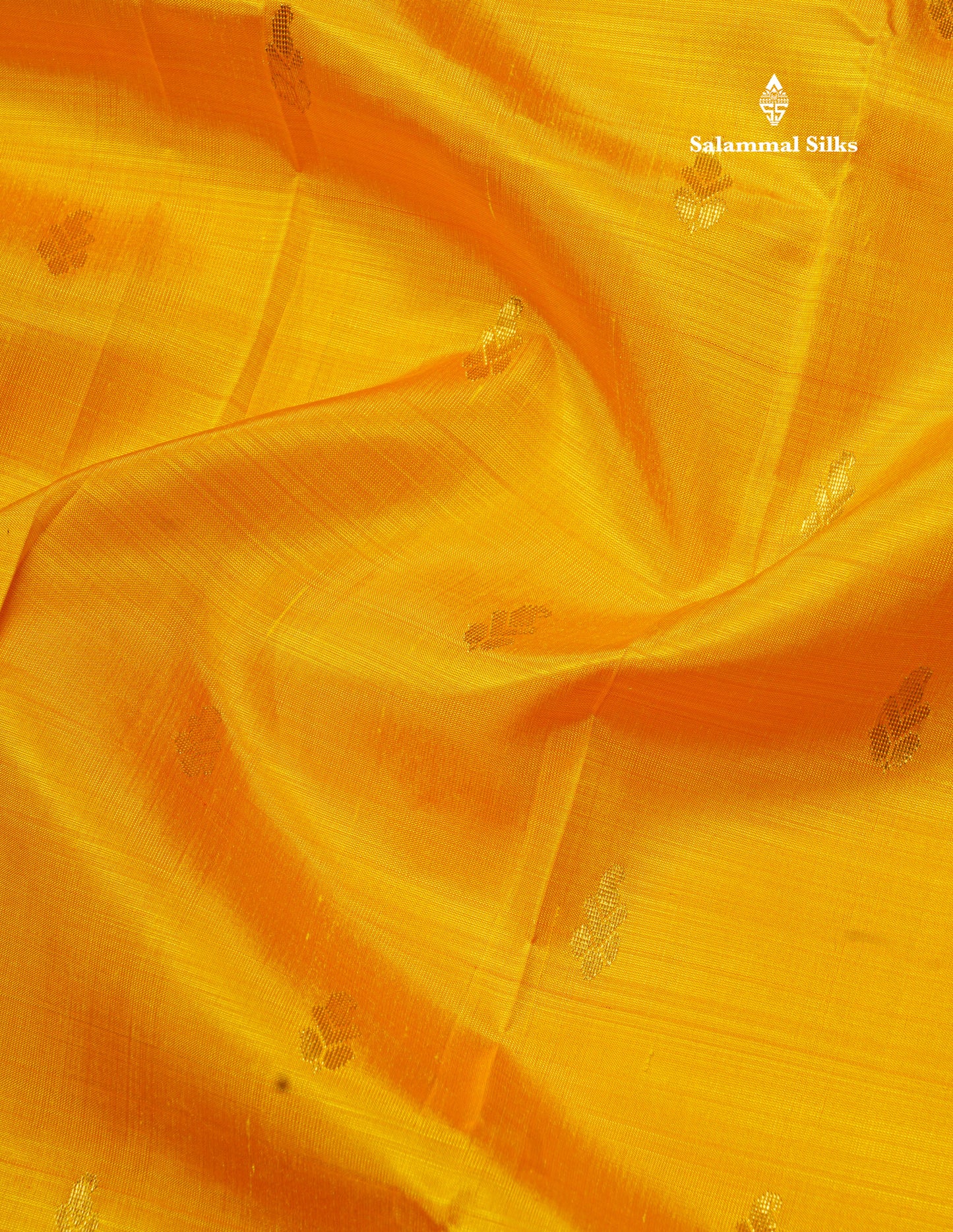 Mango Yellow Pure Kanjivaram Silk Saree With One Side Contrast Parrot Green Border