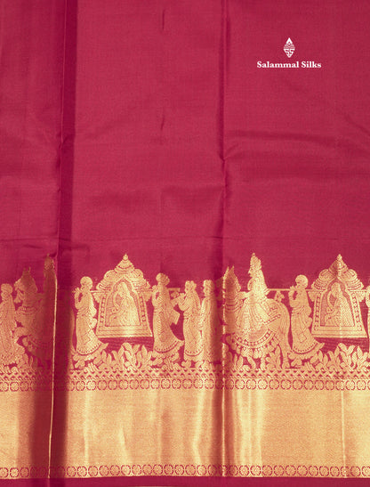 Black Colour Plain Pure Kanjivaram Silk Saree with Pallakku Border