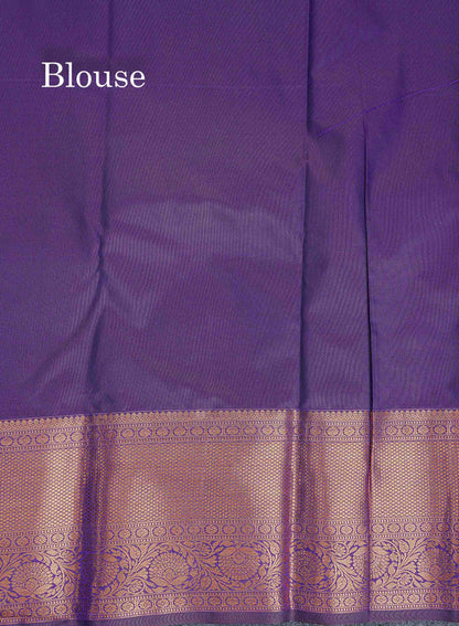 Bridal Semi Silk Saree - Light Pink Colour Body With Contrast Purple Border