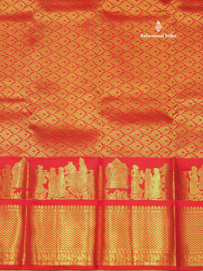 Ash Colour Pure Kanjivaram Silk Saree with Pallakku Border