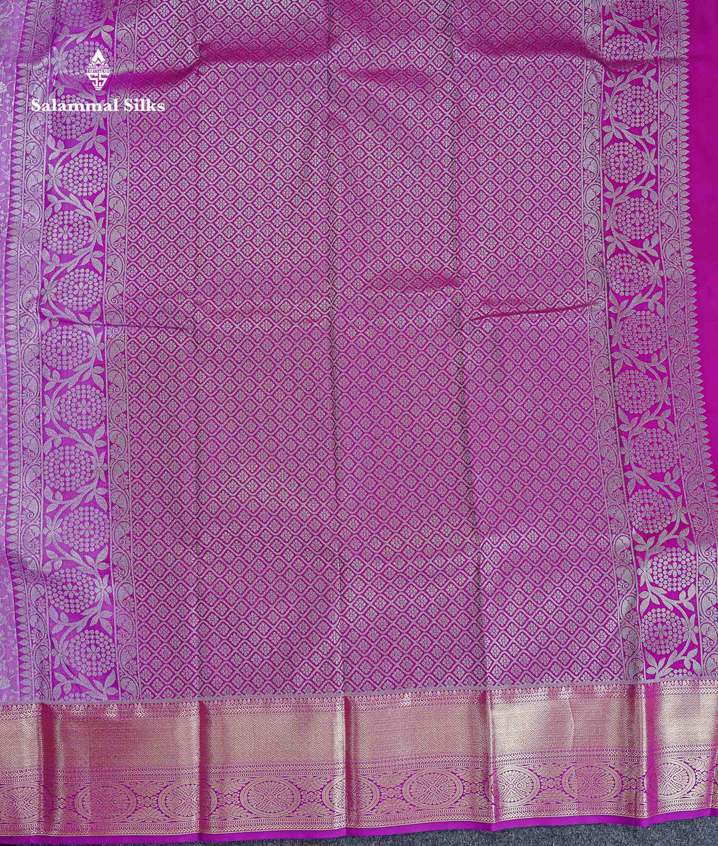 Bridal Semi Silk Saree - Light Pink Colour Body With Contrast Magenta Pink Border