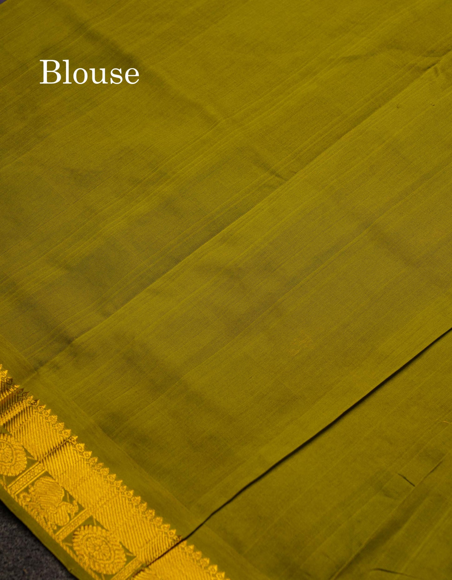Beautiful Paalum Pazham Checks Semi Silk Cotton Saree With Contrast Olive Green Blouse