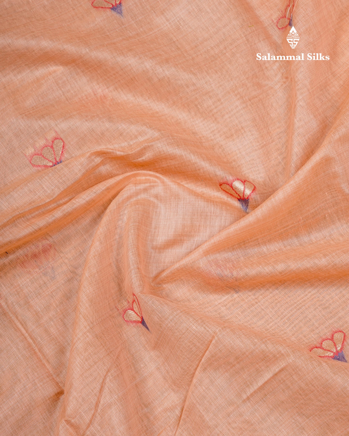 Beautiful Onion Pink Menakari Work Muga Cotton Saree With Fancy Border