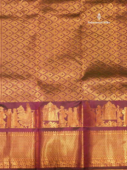 Ash Colour Pure Kanjivaram Silk Saree with Pallakku Border
