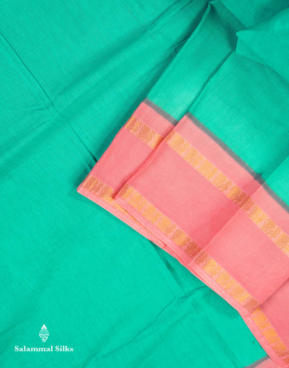 Beautiful Mustard Yellow Sungudi Cotton Saree With Contrast Dark Bottle Green Traditional Gap Border