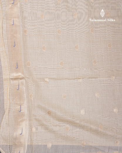 Beautiful Onion Pink Menakari Work Muga Cotton Saree With Fancy Border