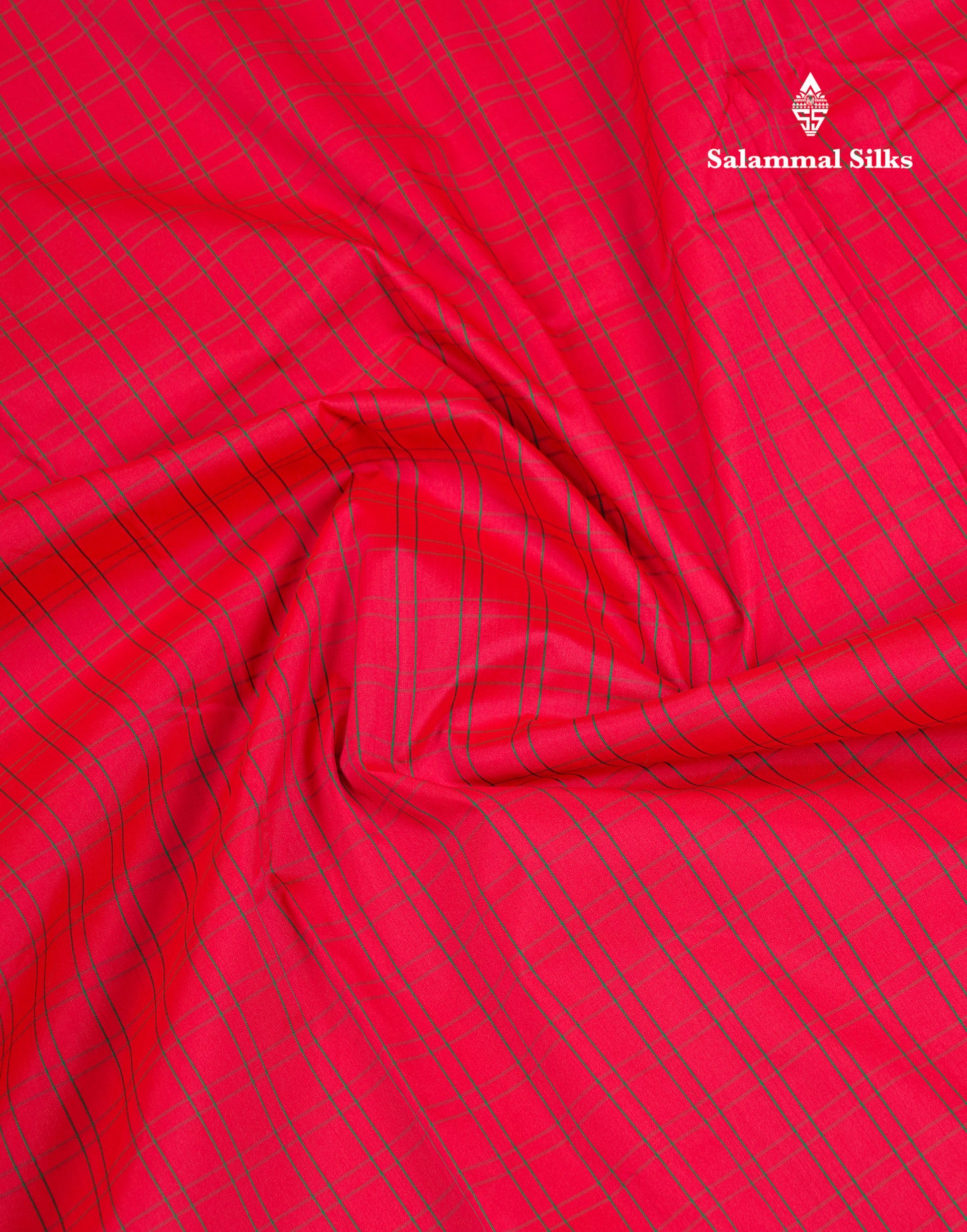 10 Yards Art Silk Saree Peacock Blue Checks with Traditional Border