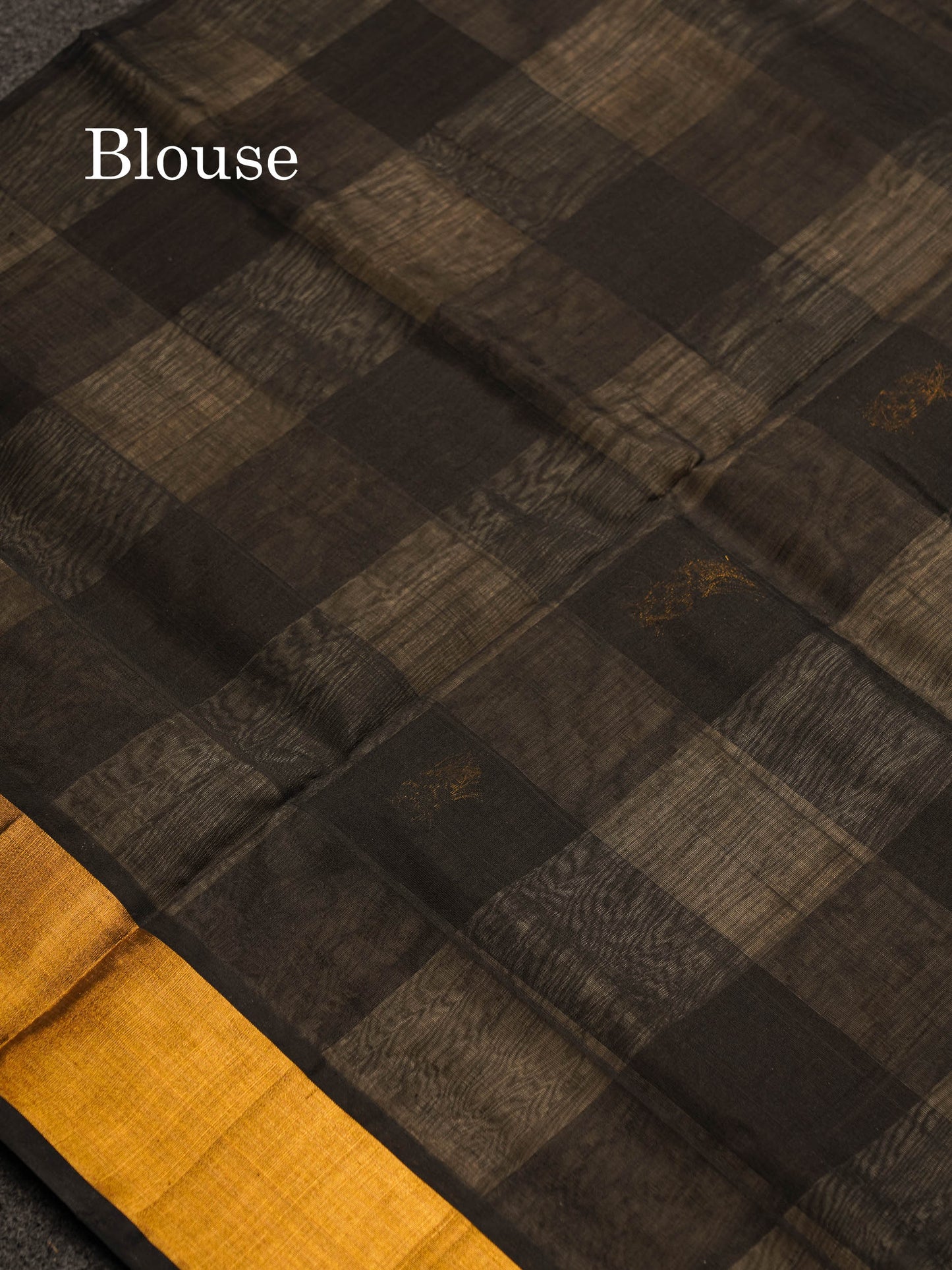Beautiful Paalum Pazham Checks Pure Silk Cotton Saree With Contrast Black Blouse