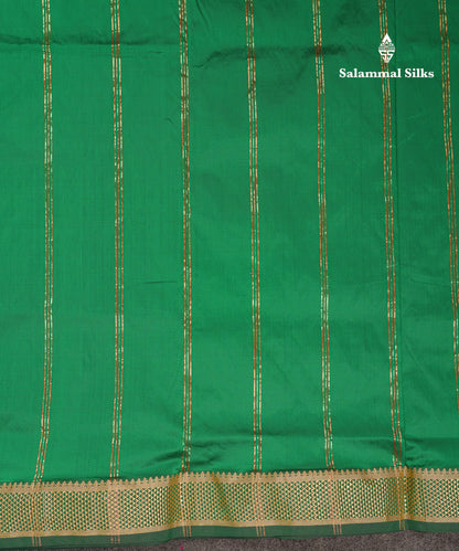 10.5 Yards Semi Silk Saree Peacock Blue Plain With Traditional Border