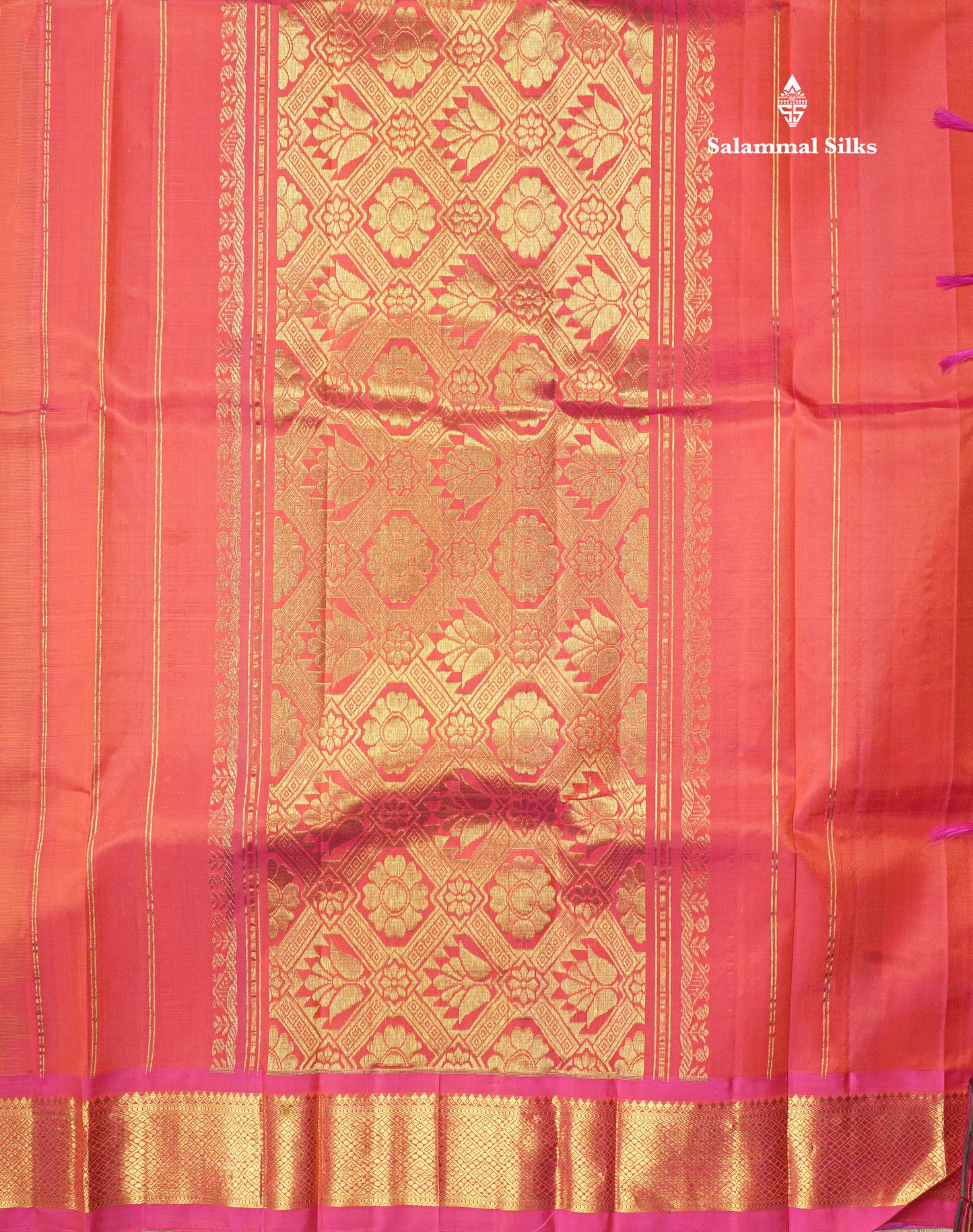 Light Pink Pure Kanjivaram Silk Saree With One Side Contrast Magenta Pink Border
