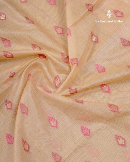 Beautiful Sandal Muga Cotton Saree With Contrast Mustard Yellow Blouse