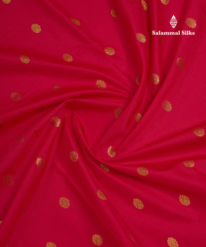 Red Semi Silk Saree With Contrast Purple Traditional Rettapet Border
