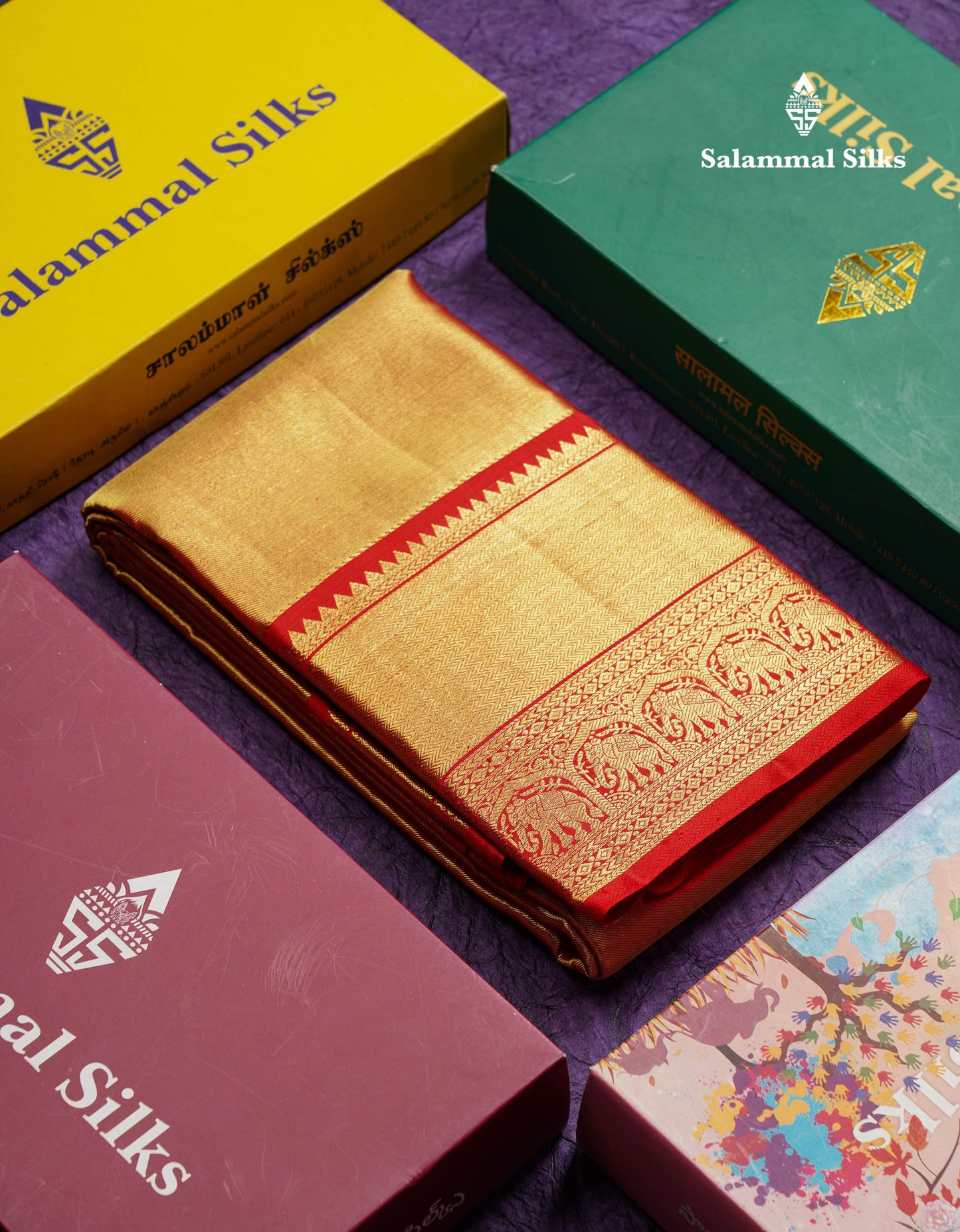 Beautiful Red With Gold Tissue Bridal Pure Kanjivaram Silk Saree With Traditional Evening Morning Border