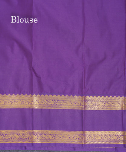 Red Semi Silk Saree With Contrast Purple Traditional Rettapet Border