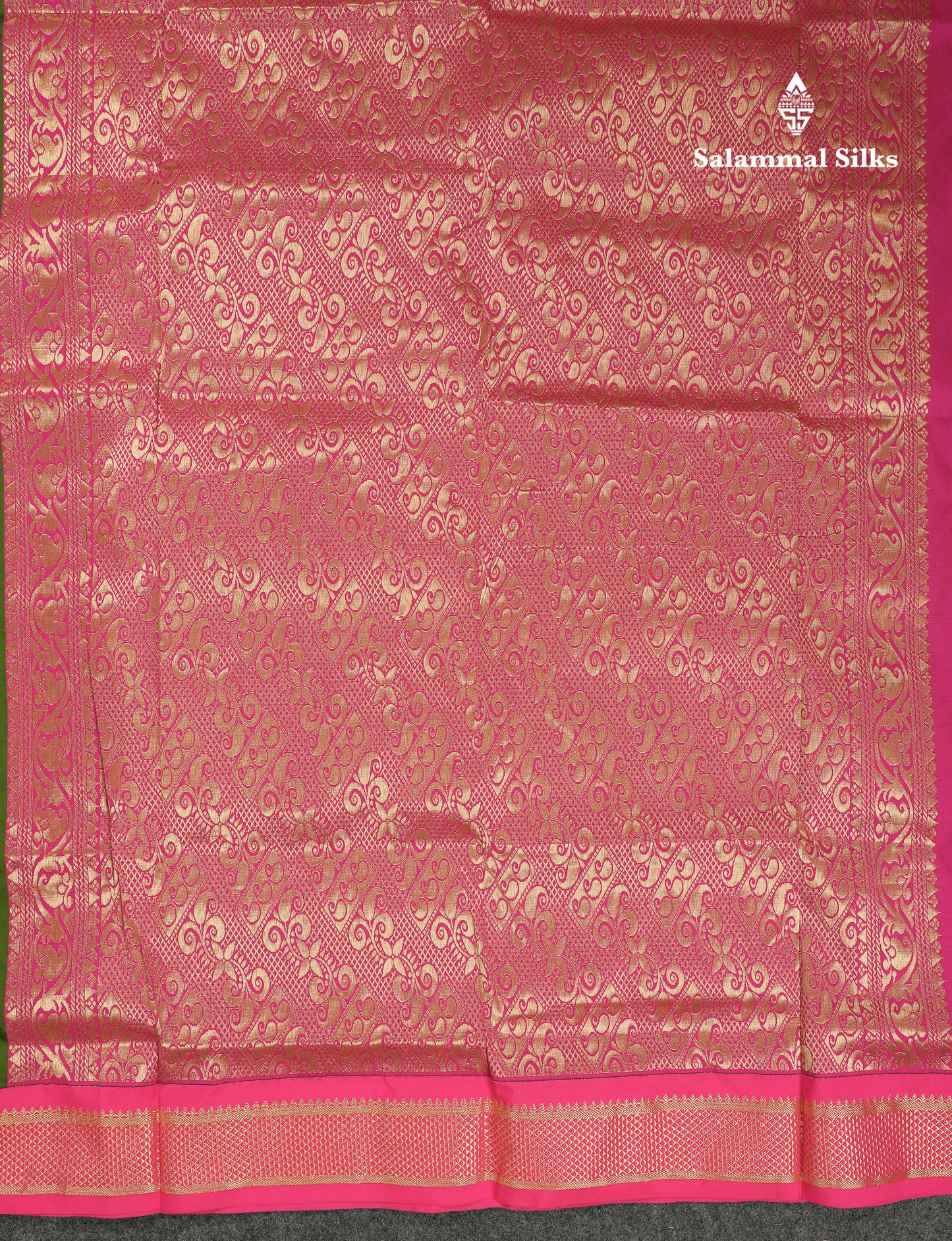 10 Yards Art Silk Saree Royal Blue with Contrast Pink Traditional Border