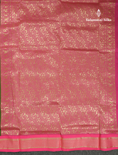 10 Yards Art Silk Saree Royal Blue with Contrast Pink Traditional Border