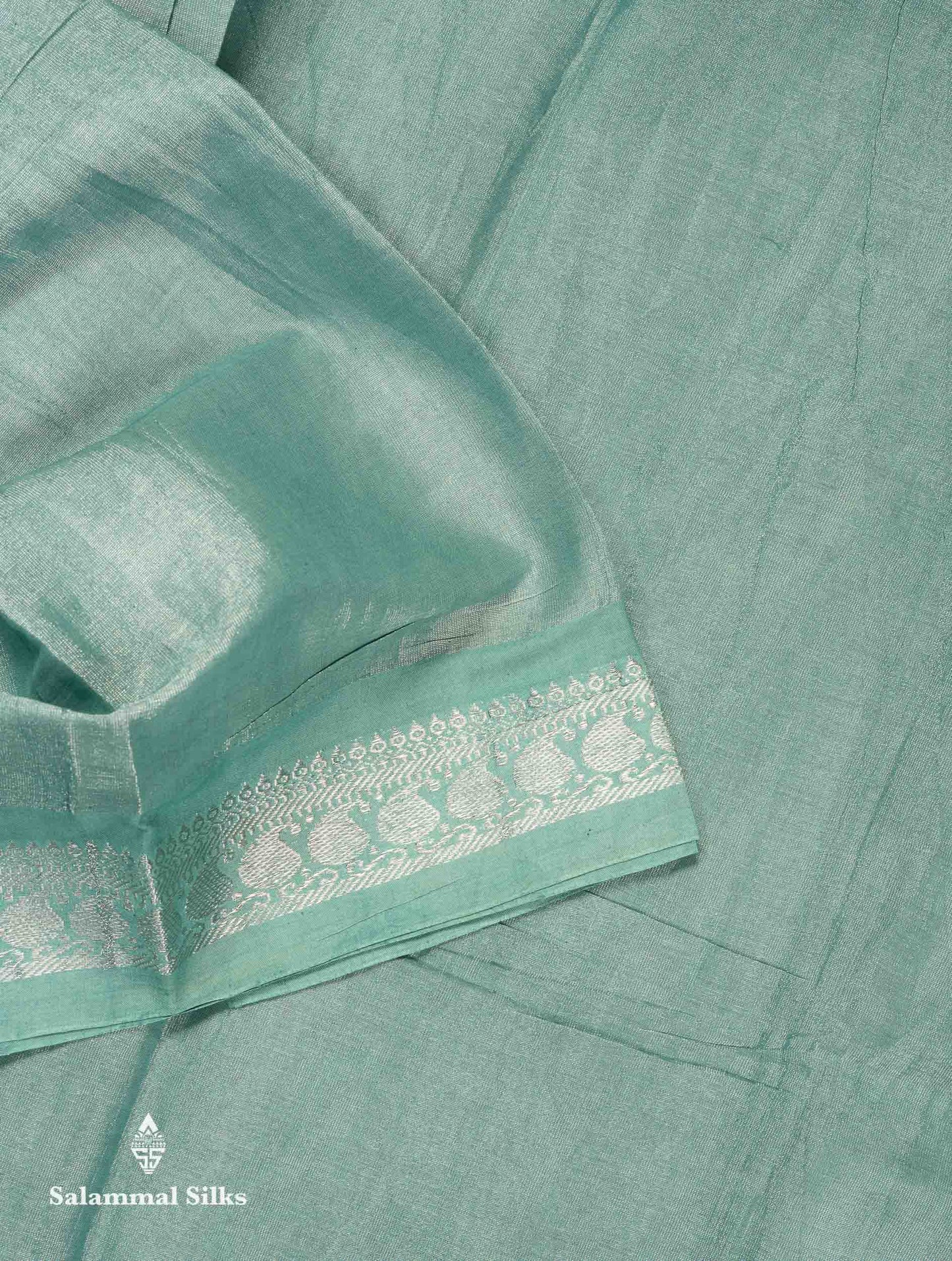 Stunning Pastel Violet Tissue Sungudi Cotton Saree With Small Traditional Silver Zari Border