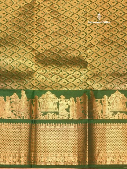 Ash Colour Pure Kanjivaram Silk Saree with Pallakku Border
