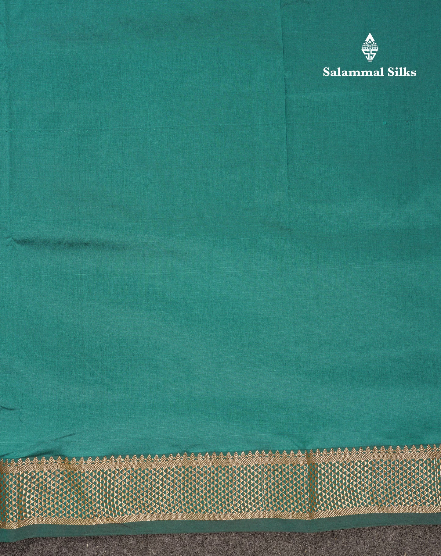 10.5 Yards Semi Silk Saree Peacock Blue Plain With Traditional Border