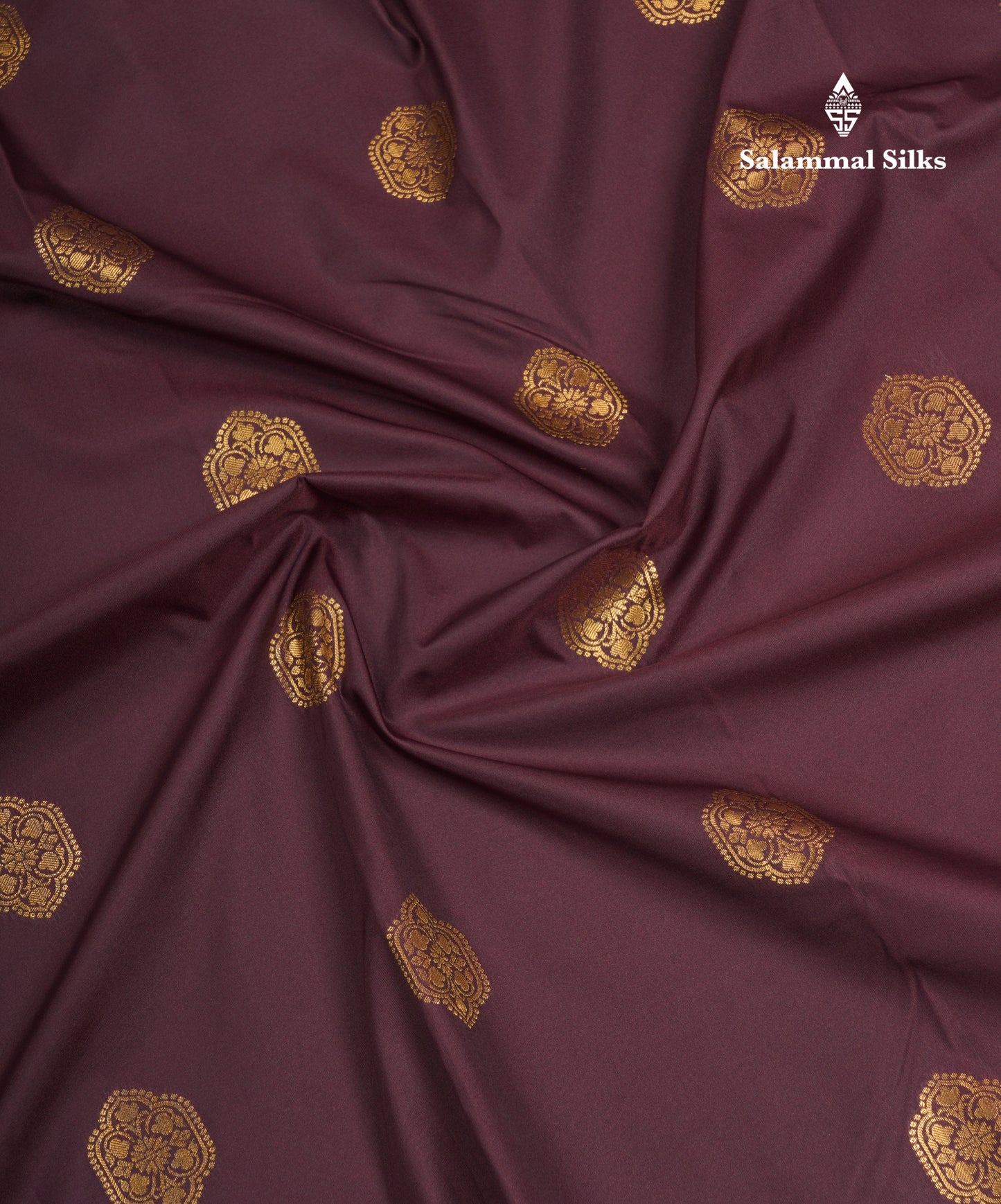 Dark Brown Semi Silk Saree With Contrast Lavender Double Border