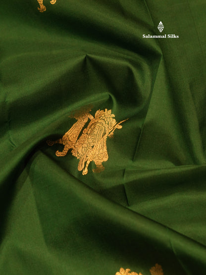 Ash Colour Pure Kanjivaram Silk Saree with Pallakku Border