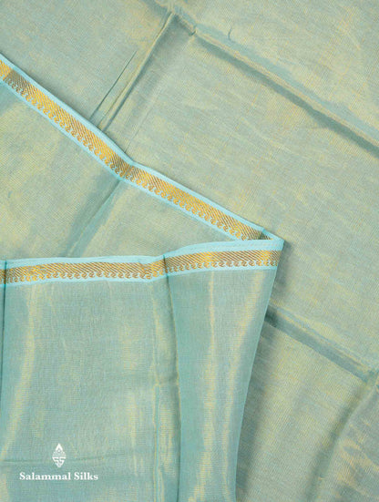 Stunning Lavender Tissue Sungudi Cotton Saree With Small Traditional Zari Border