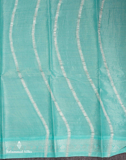 Stunning Pastel Violet Tissue Sungudi Cotton Saree With Small Traditional Silver Zari Border