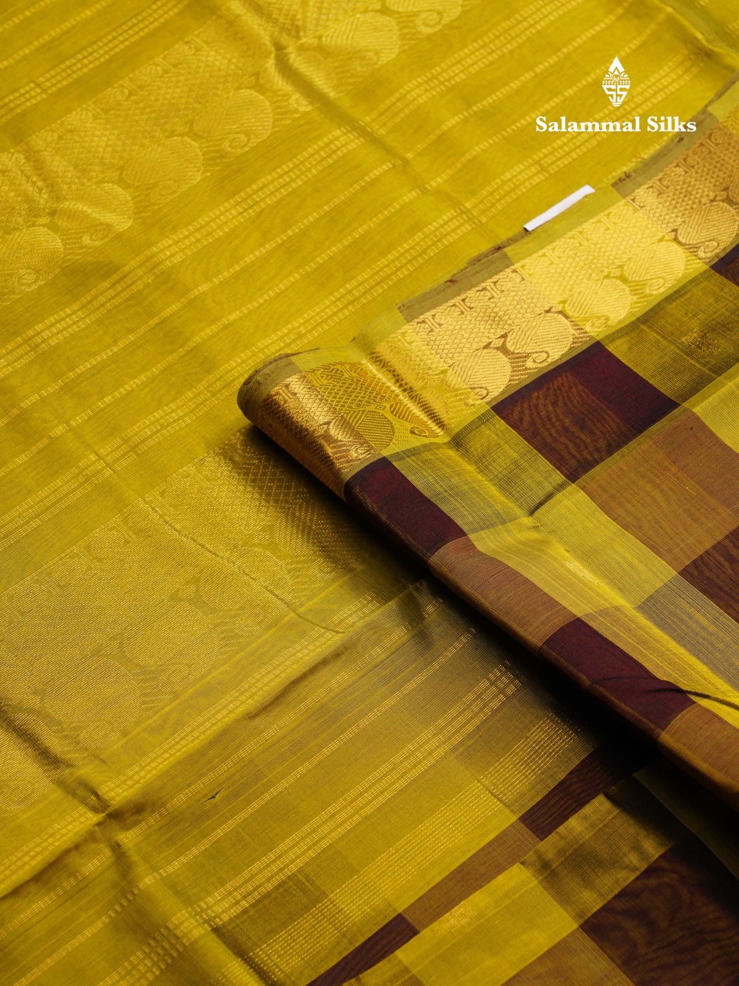 Beautiful Paalum Pazham Checks Pure Silk Cotton Saree With Contrast Manthulir Green Blouse