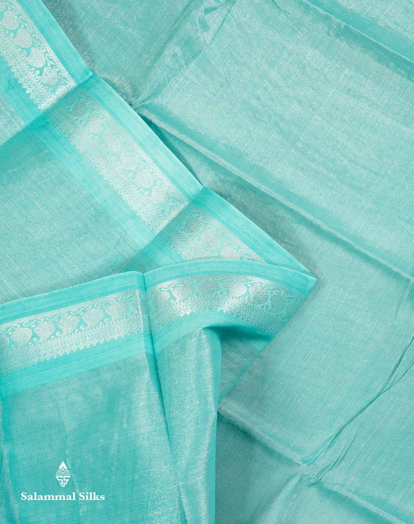Stunning Pastel Violet Tissue Sungudi Cotton Saree With Small Traditional Silver Zari Border