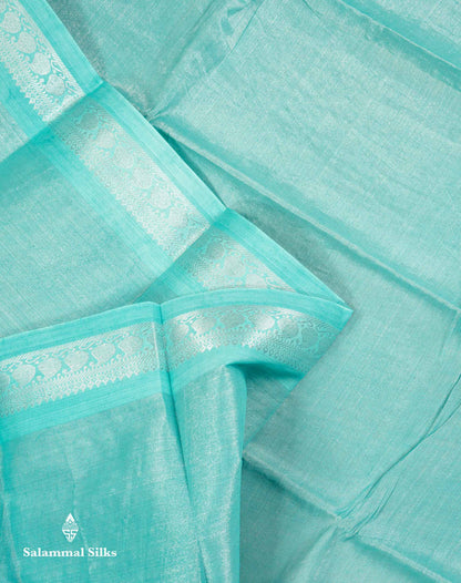 Stunning Pastel Violet Tissue Sungudi Cotton Saree With Small Traditional Silver Zari Border