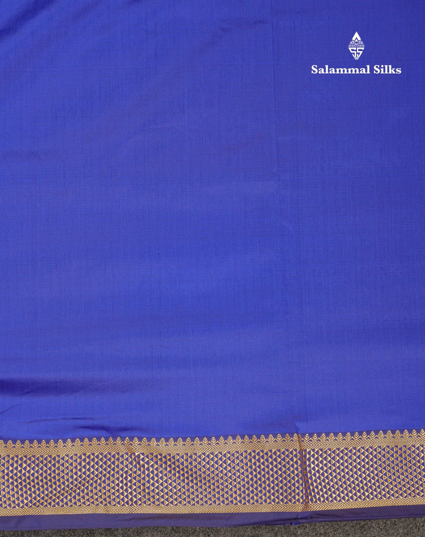 10.5 Yards Semi Silk Saree Royal Blue Plain With Traditional Border
