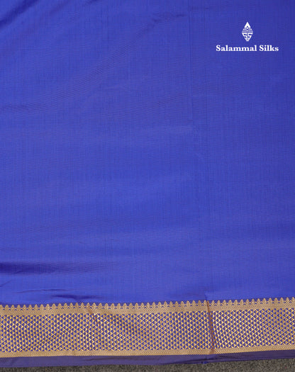 10.5 Yards Semi Silk Saree Royal Blue Plain With Traditional Border