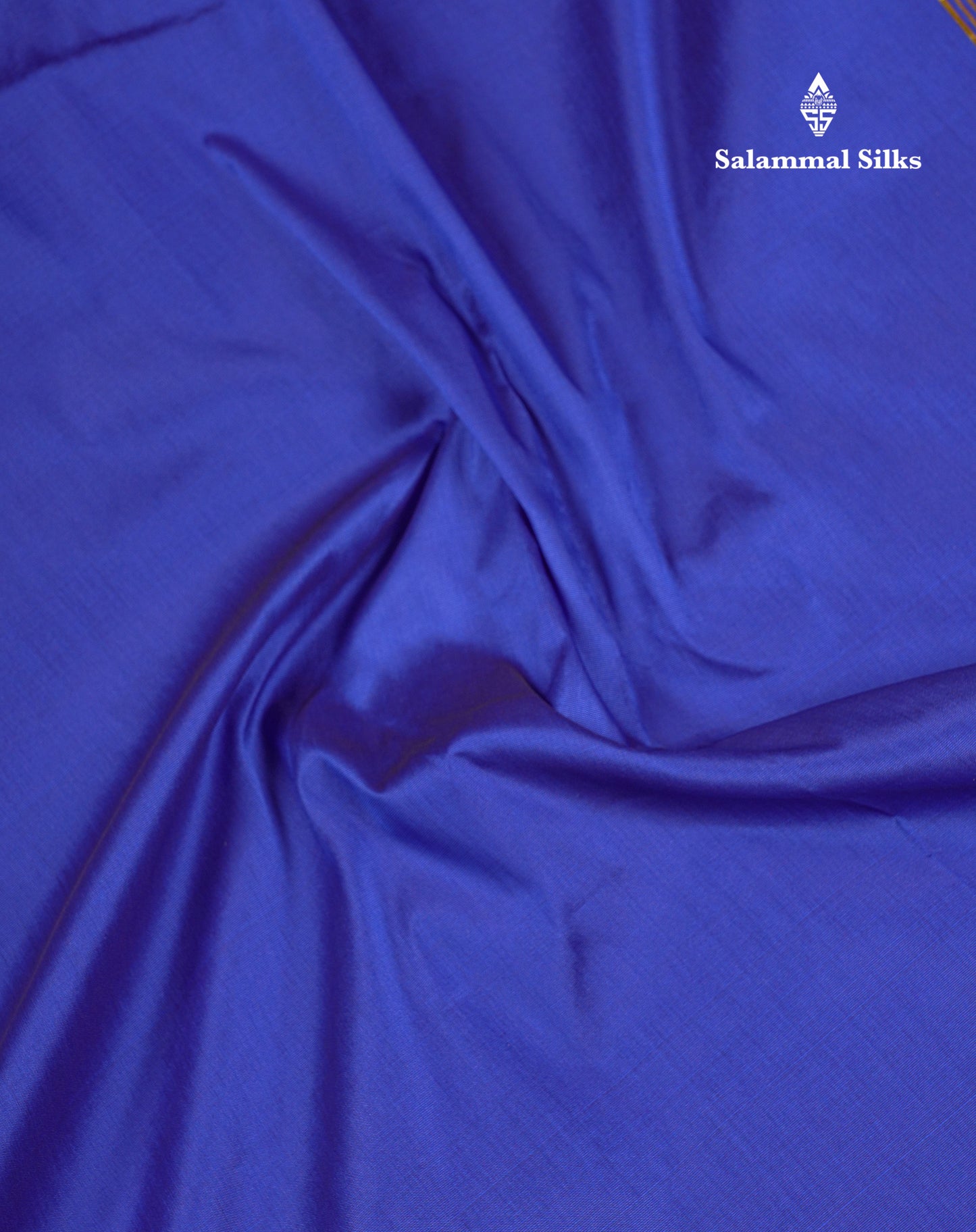 10.5 Yards Semi Silk Saree Royal Blue Plain With Traditional Border