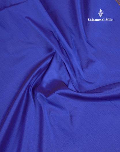 10.5 Yards Semi Silk Saree Royal Blue Plain With Traditional Border