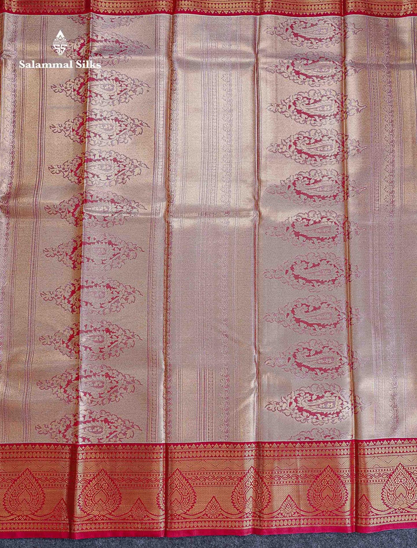 Bridal Semi Silk Saree -  Half White Colour Body With Contrast Red Traditional Border