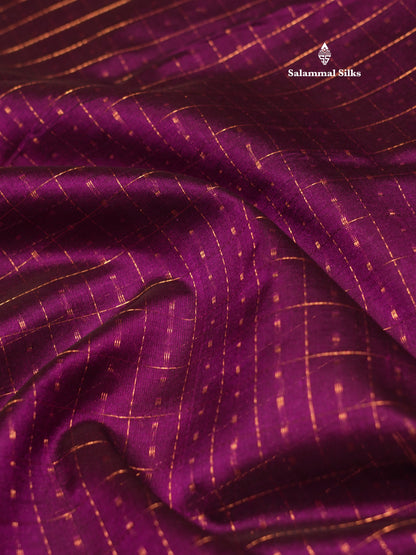 Lakshadeepam Violet Colour Pure Silk Cotton Saree With Contrast Parrot Green Border