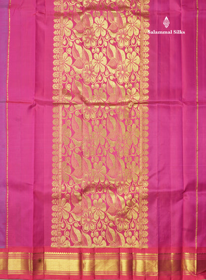 Light Green Pure Kanjivaram Silk Saree With One Side Traditional Border