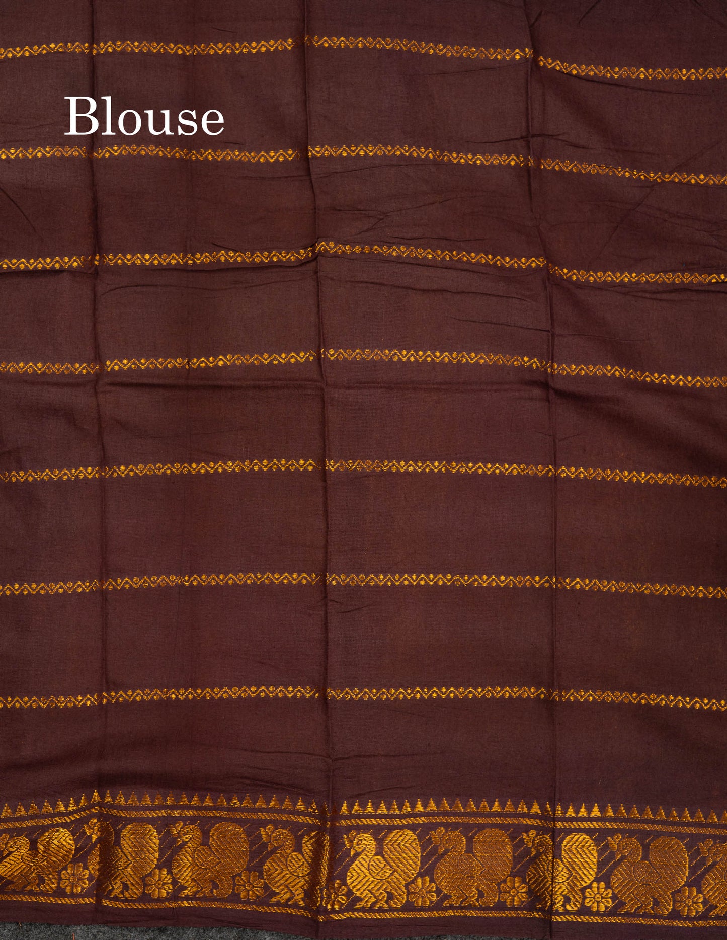Beautiful Dark Brown Plain Sungudi Cotton Saree With Contrast Light Chocolate Long Border