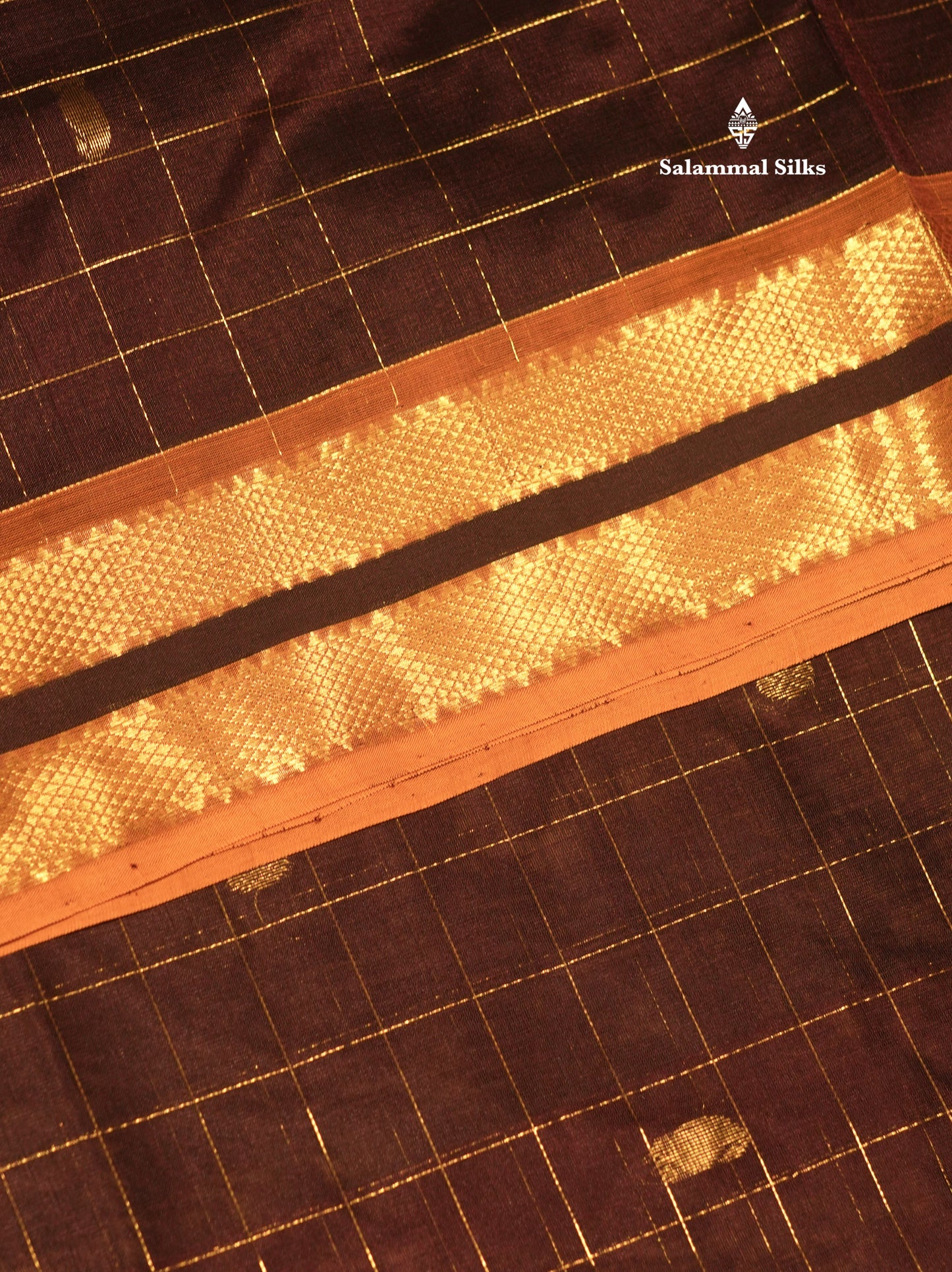 Brown Colour Pure Silk Cotton Saree With Mustard Yellow Border