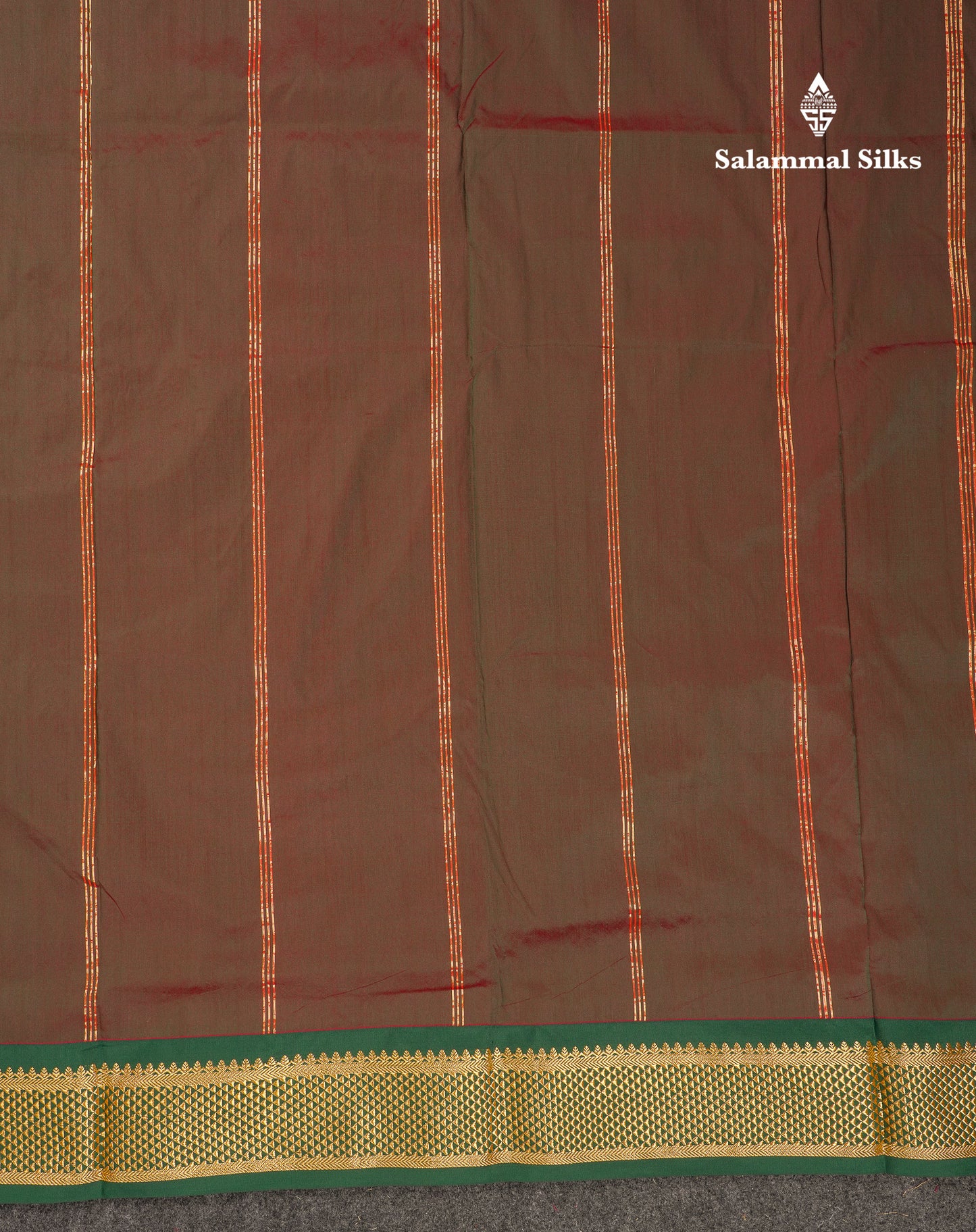 9 Yards Semi Silk Saree Peacock Green With Contrast Pink Traditional Border