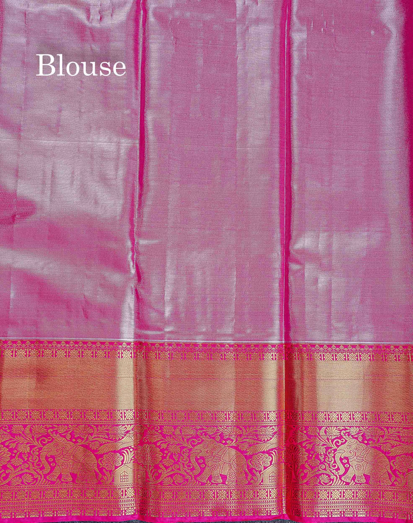 Bridal Tissue Semi Silk Saree - Light Grey Colour Body With Pink Traditional Evening Morning Border