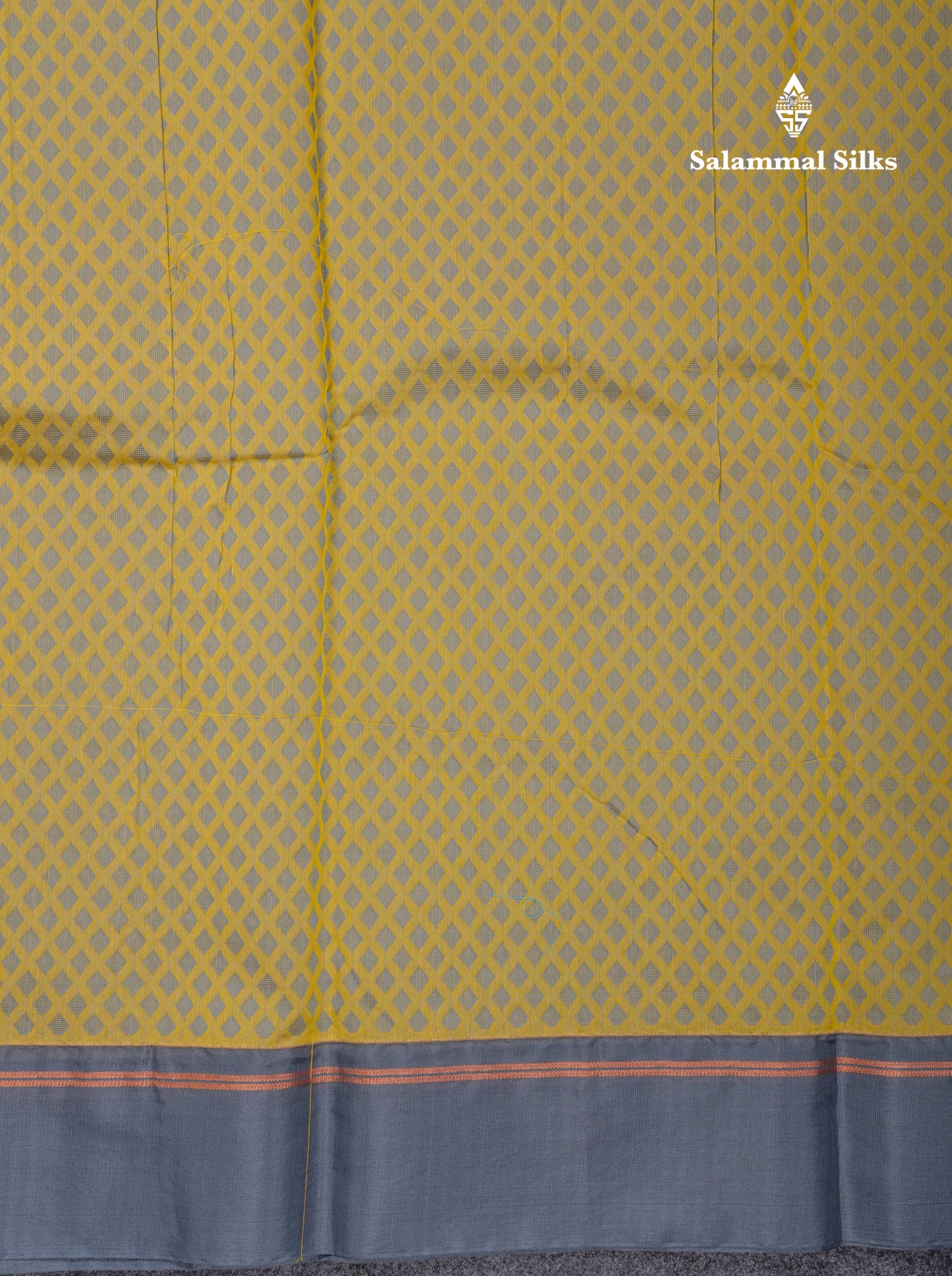 Beautiful Peach Tiny Zari Checks Kota Cotton Saree With Contrast Grey Border