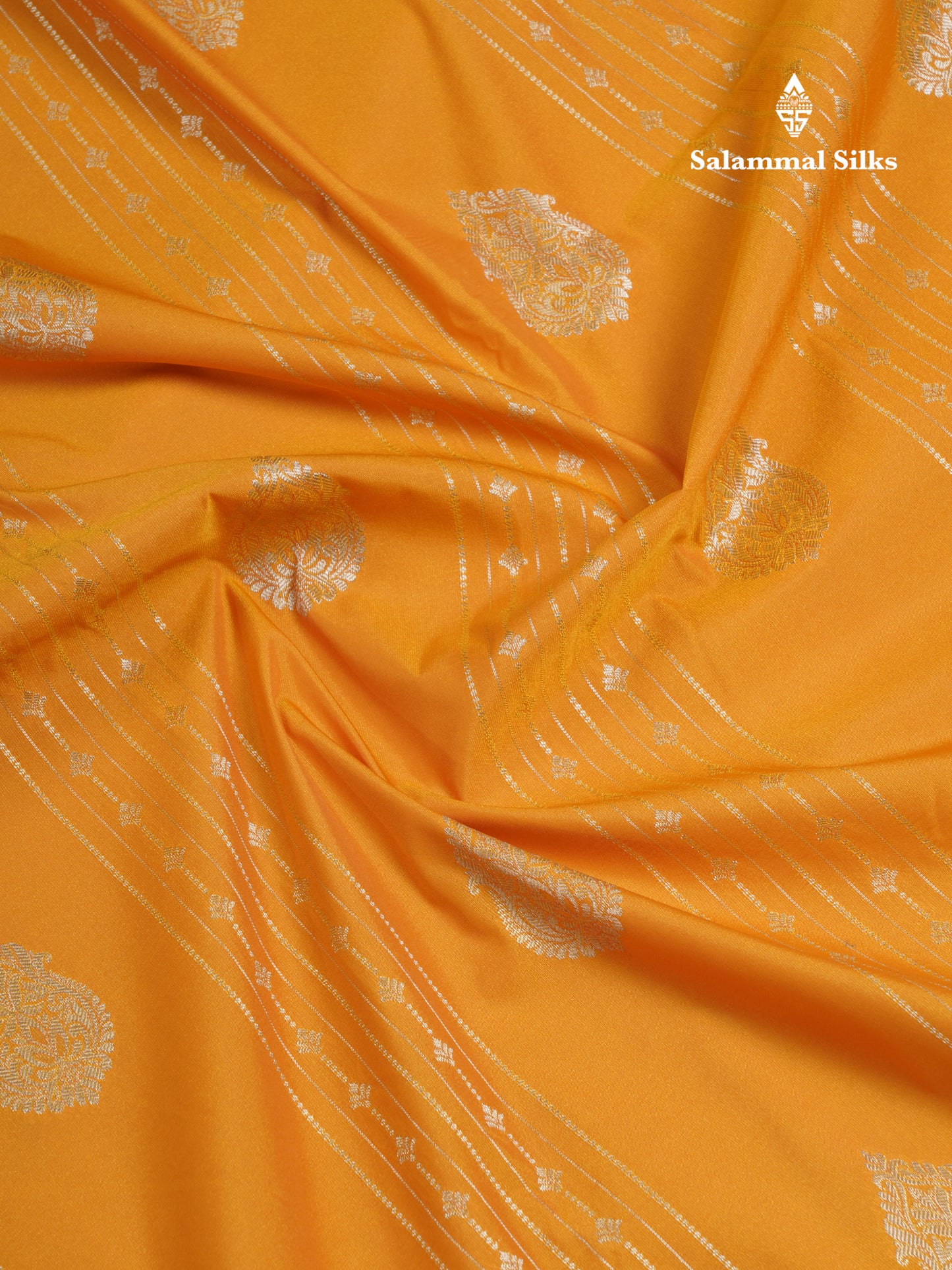Mustard Yellow Semi Silk Saree With Contrast Elaichi Green Traditional Rettapet Border